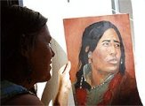 "L'artiste [Francoise Perrin -'69] et un portrait inspir d'Himalaya"